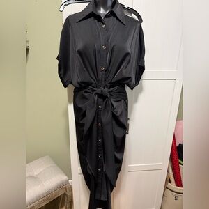 MARBLE Black Midi Dress